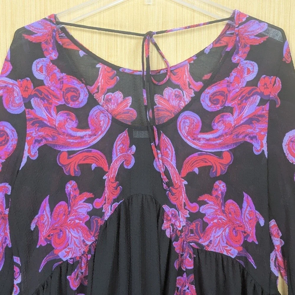 Free People Intimately Dress Womens XS Symphony Mini Babydoll‎ Bell Sleeve Boho